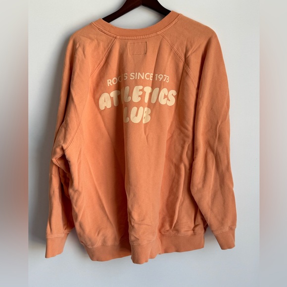 ROOTS Crewneck Sweatshirt Men XL light Orange 100% Organic Cotton Comfy Soft - Picture 4 of 7